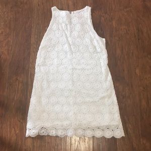 white patterned dress